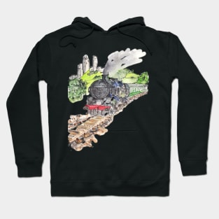 Steam Power. Locomotive train Hoodie